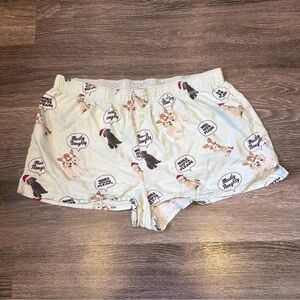 Pink Victoria Secret Boxers PJ Shorts Sleepwear Teal Dogs Christmas Womens Small
